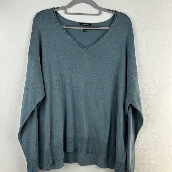 Eileen Fisher Organic Cotton Lightweight Oversized Long Sleeve Knit - Picture 1 of 7